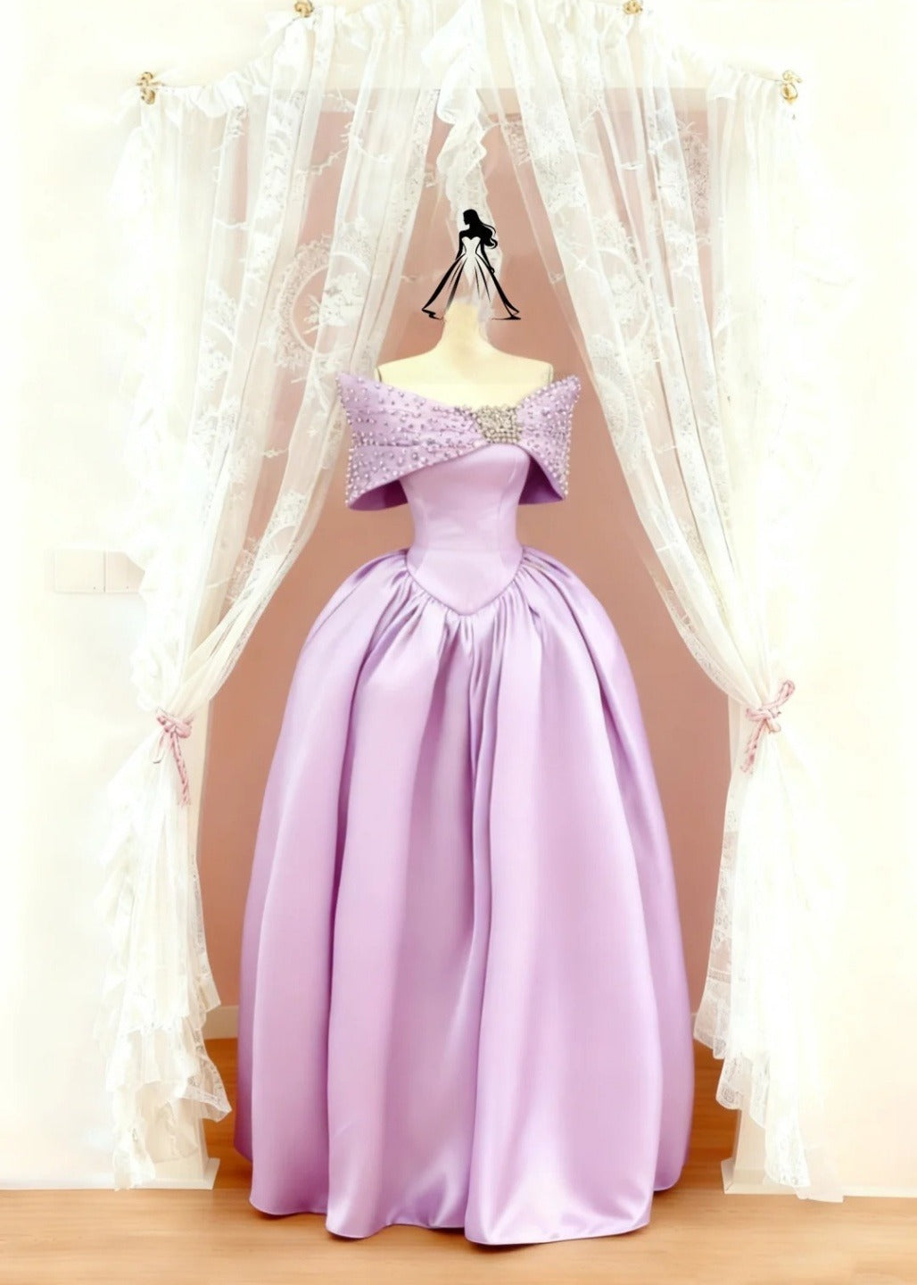 Elegant Sheath Gold Wedding Guest Dresses Satin Off-shoulder Gold Evening Dresses ED05484