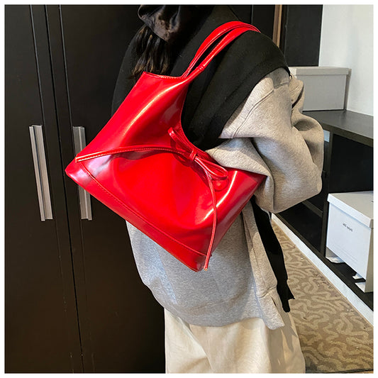 Sac bandoulière polyvalent style ballet avec nœud rouge ED0549