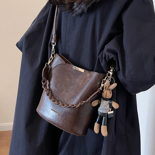 Sac bandoulière rétro polyvalent, sac seau portable ED0551