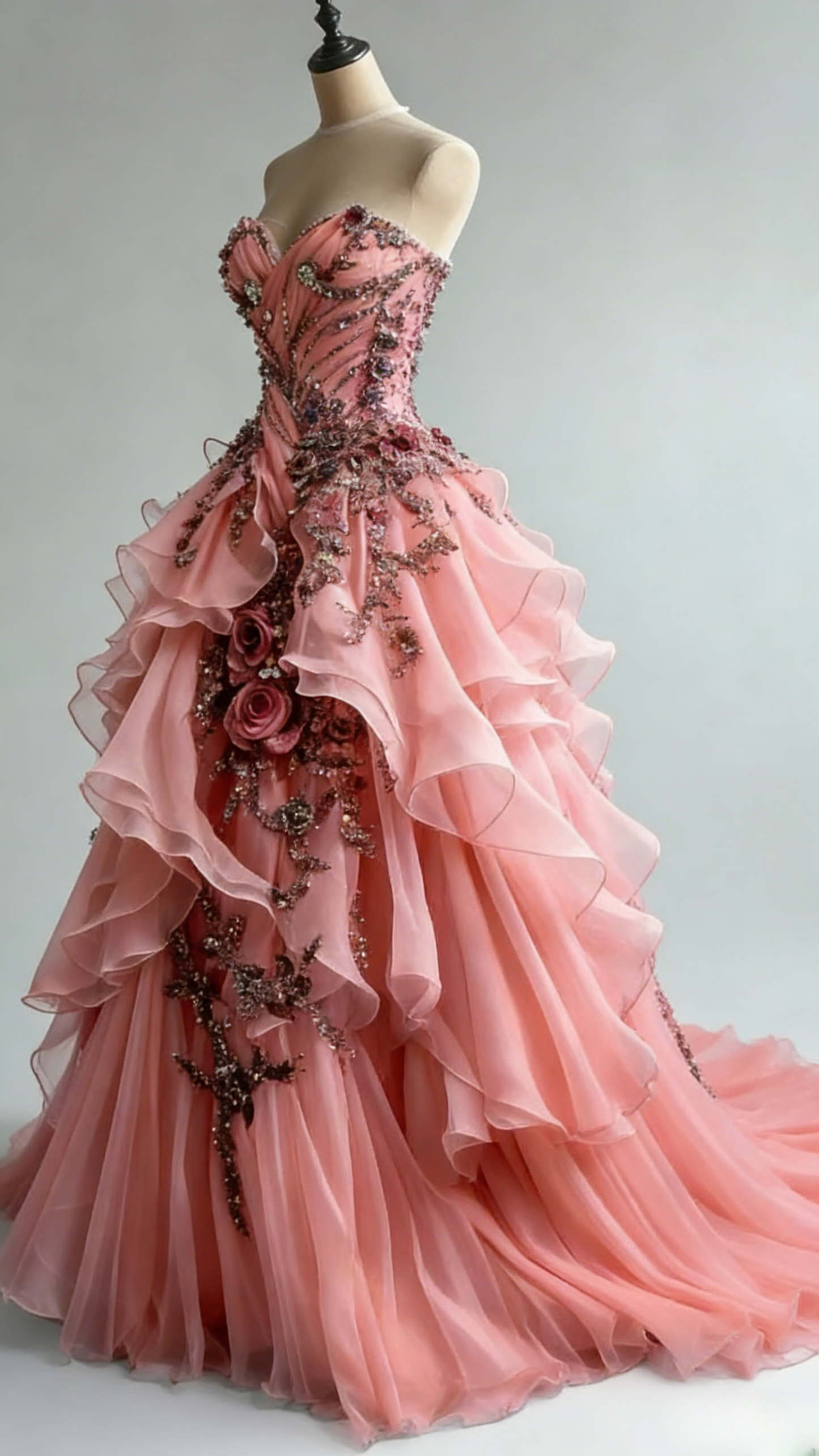 Robes d'anniversaire élégantes bleu dégradé, col en V, paillettes, mousseline, fourreau, robes de bal, robes de soirée ED04456