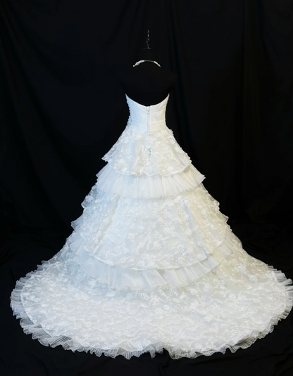 Retro Sweetheart  A-Line Long Weddng Dresses Lace Appliuqes White Bridal Gowns Sleeveless Bridal Dresses ED05567