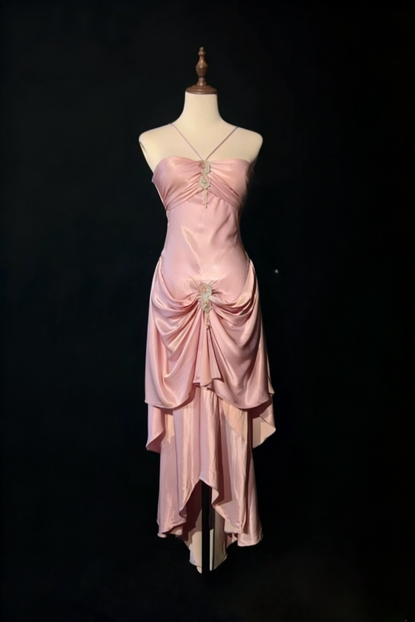 Chic Halter Sheath Short  Prom Dresses Satin Blue Evening Gowns Sleeveless Formal Dresses ED05577