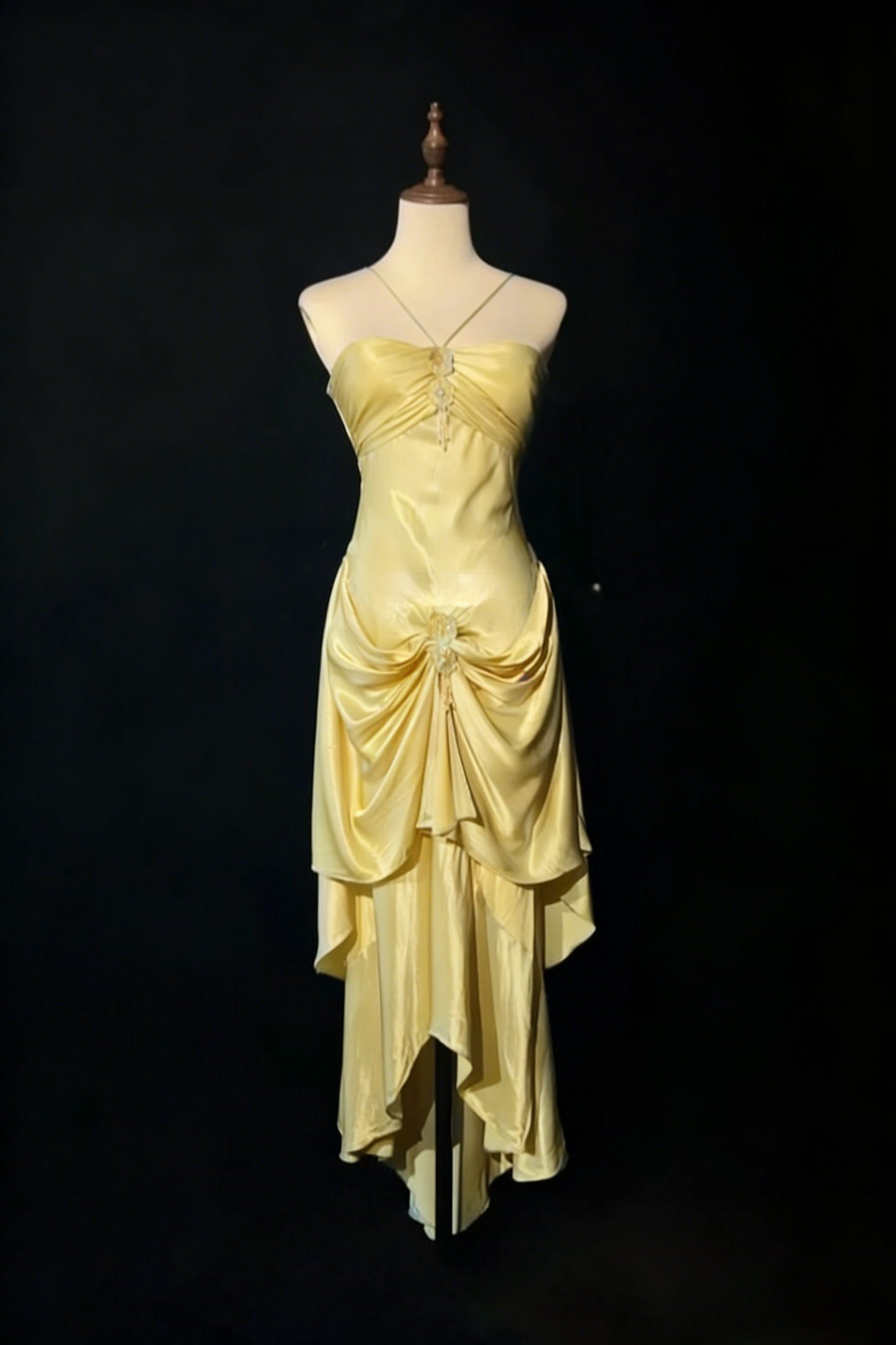 Chic Halter Sheath Short  Prom Dresses Satin Blue Evening Gowns Sleeveless Formal Dresses ED05577