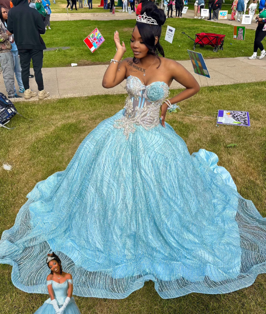 Cute Sweetheart A-Line Long Prom Dresses, Tulle Blue Quinceanera Dresses  Sleeveless Sweet 16 Dresses ED05604