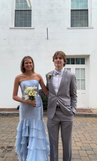 Chic Strapless Sheath Long Prom Dresses Satin Blue Evening Dresses Sleeveless Blue Birthday Dresses  ED05625