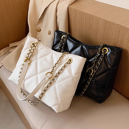 Diamond chain large capacity commuter  shoulder bag ED0563