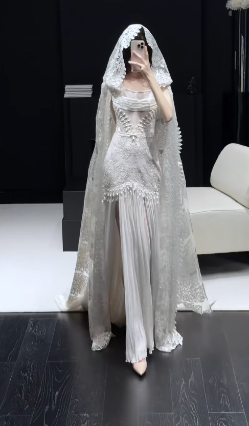 Luxury Straps Sheath Long Wedding Dresses Chiffon Lace White Bridal Gowns Sleeveless Bridal Dresses ED05679