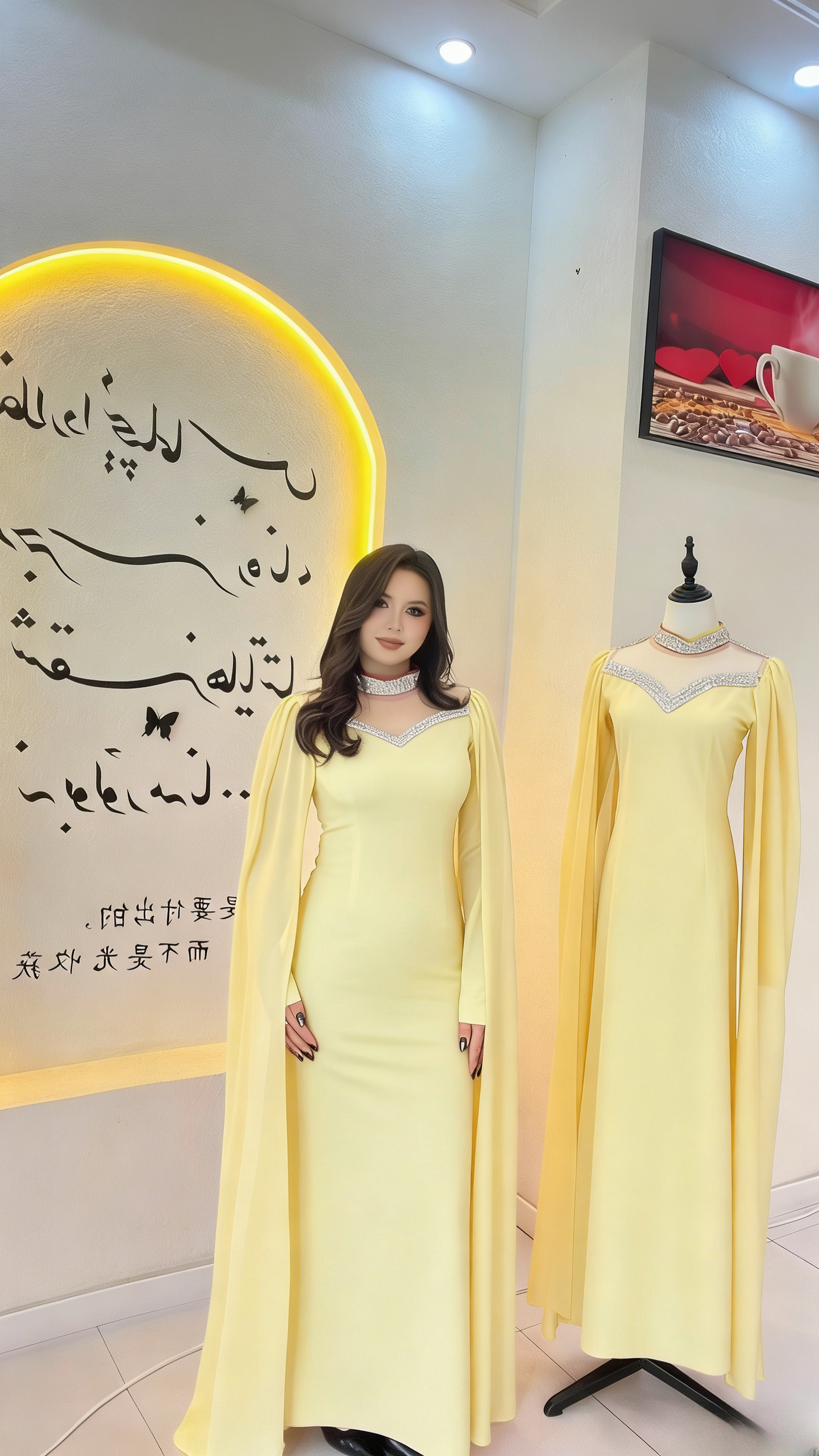 Elegant Sheath Red Long Prom Dresses Chiffon Long Sleeves Wedding Guest Dresses  ED05712