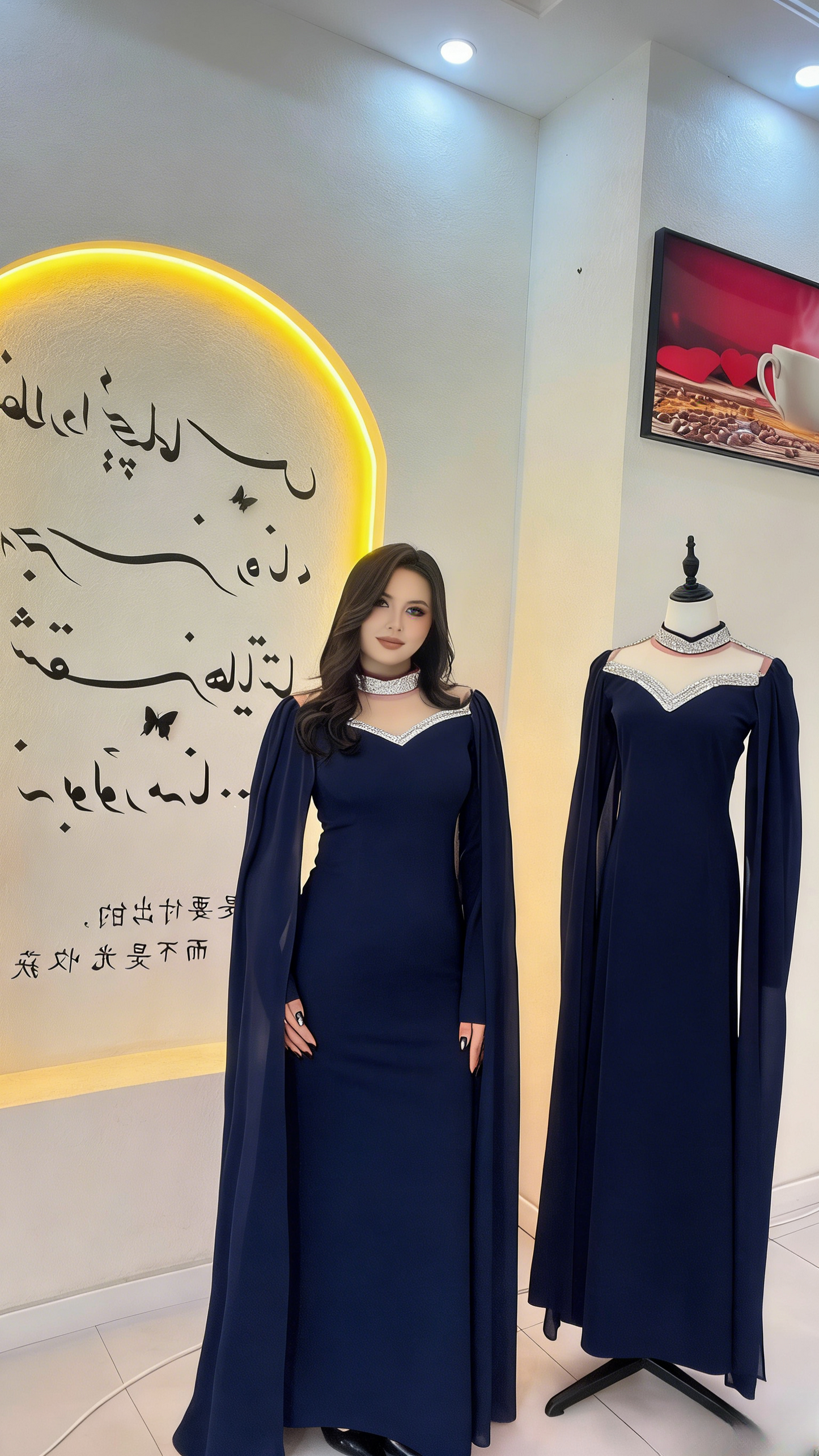 Elegant Sheath Red Long Prom Dresses Chiffon Long Sleeves Wedding Guest Dresses  ED05712