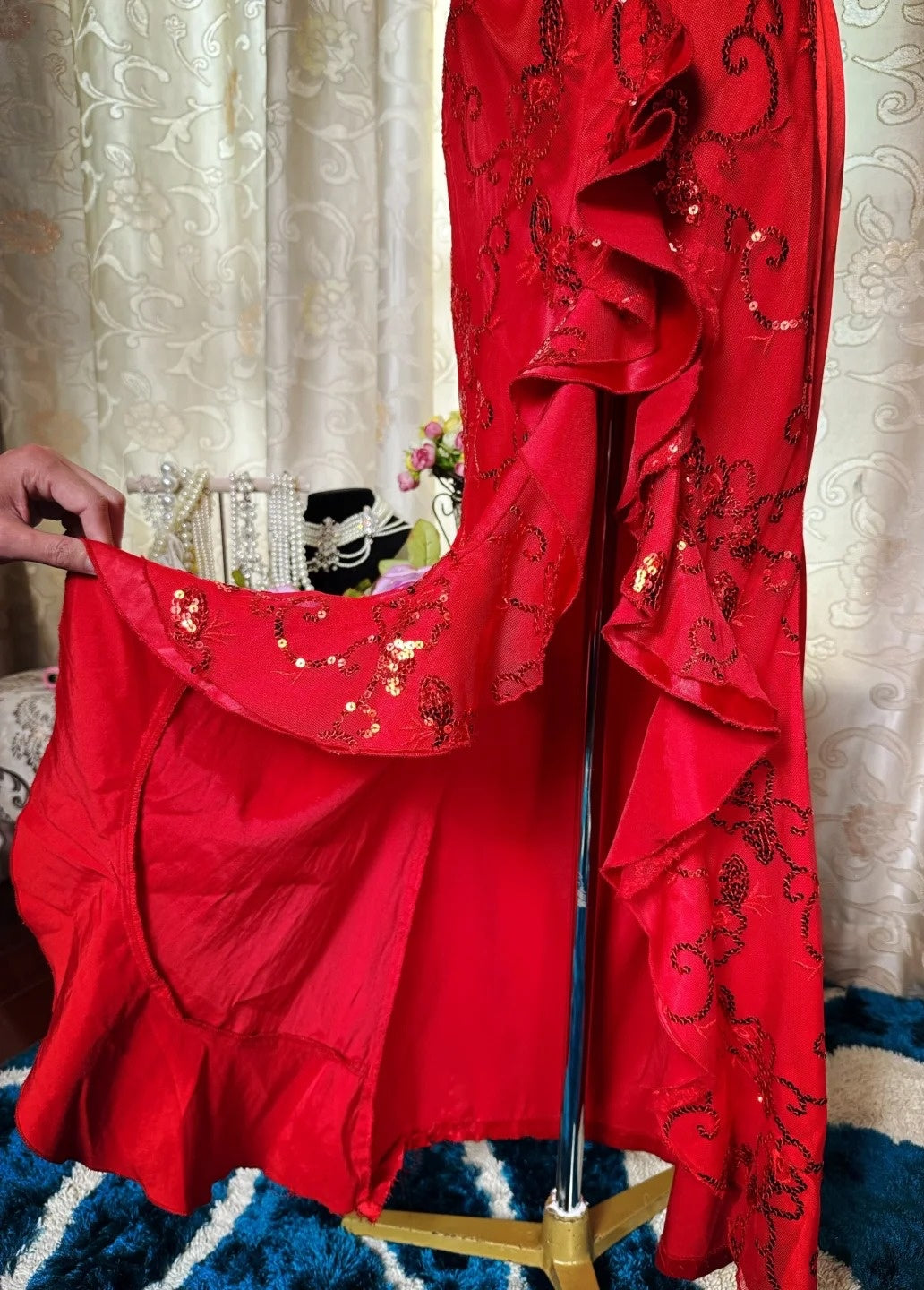 Chic Halter Sheath Long Prom Dresses Beaded Chiffon Lilac Evening Dresses Sleeveless Lilac Christmas Dresses EP05666