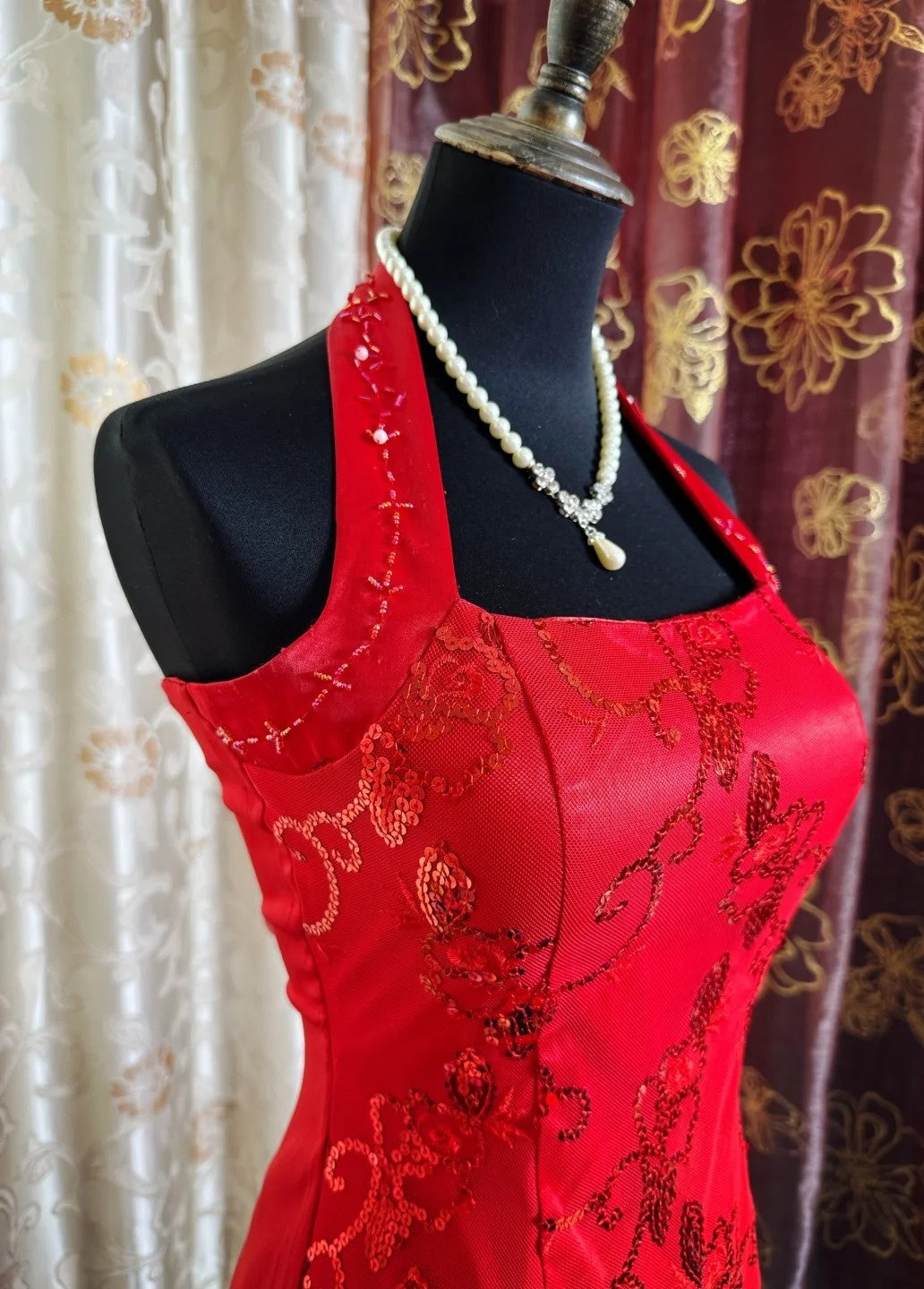 Robes d'anniversaire élégantes bleu dégradé, col en V, paillettes, mousseline, fourreau, robes de bal, robes de soirée ED04456