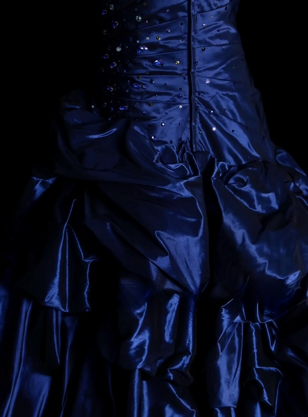 Robes d'anniversaire élégantes bleu dégradé, col en V, paillettes, mousseline, fourreau, robes de bal, robes de soirée ED04456