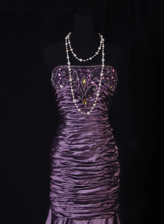 Robes d'anniversaire élégantes bleu dégradé, col en V, paillettes, mousseline, fourreau, robes de bal, robes de soirée ED04456