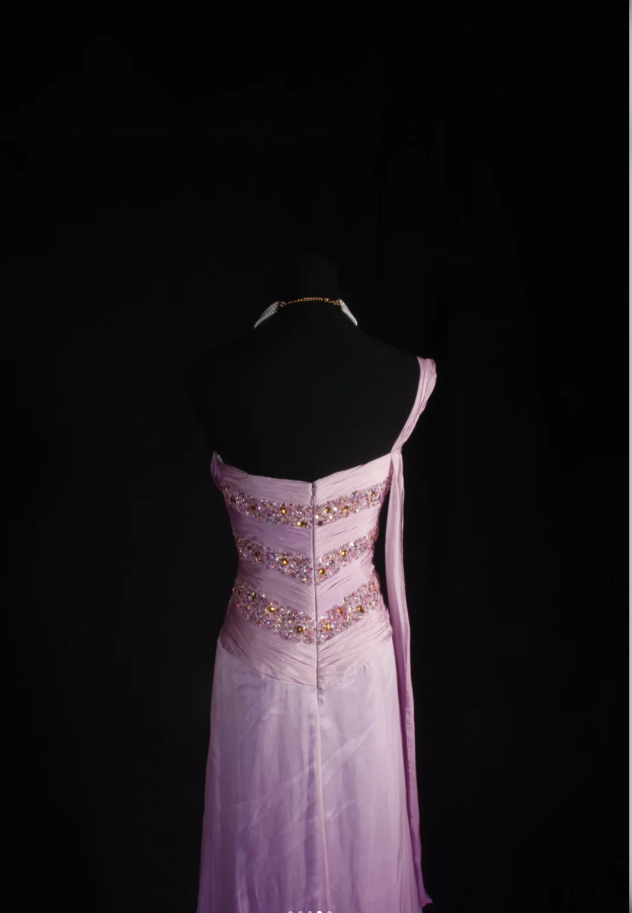 Robes d'anniversaire élégantes bleu dégradé, col en V, paillettes, mousseline, fourreau, robes de bal, robes de soirée ED04456