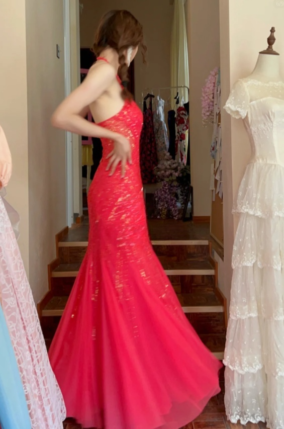 Robes d'anniversaire élégantes bleu dégradé, col en V, paillettes, mousseline, fourreau, robes de bal, robes de soirée ED04456