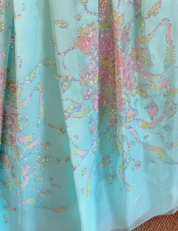 Robes d'anniversaire élégantes bleu dégradé, col en V, paillettes, mousseline, fourreau, robes de bal, robes de soirée ED04456