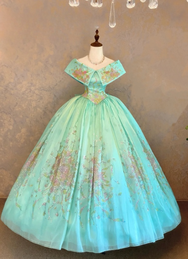 Robes d'anniversaire élégantes bleu dégradé, col en V, paillettes, mousseline, fourreau, robes de bal, robes de soirée ED04456