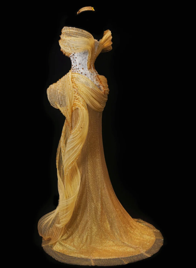 Chic Yellow Sheath Long Prom Dresses Beaded Tulle Off-shoulder Evening Dresses Sleeveless Birthday Dresses ED05787