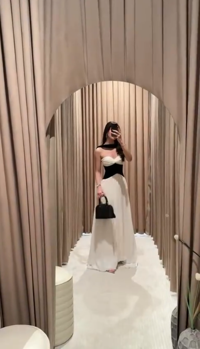 Robes d'anniversaire élégantes bleu dégradé, col en V, paillettes, mousseline, fourreau, robes de bal, robes de soirée ED04456