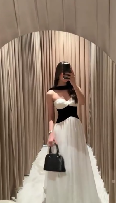 Robes d'anniversaire élégantes bleu dégradé, col en V, paillettes, mousseline, fourreau, robes de bal, robes de soirée ED04456