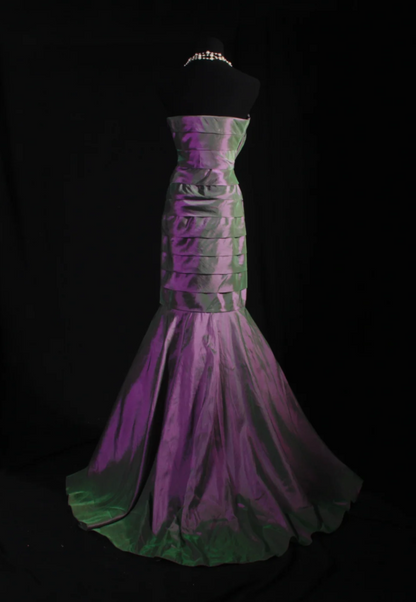 Elegant Purple Mermaid Long Prom Dresses Satin Sweetheart Evening Dresses Sleeveless Wedding Guest Dresses ED05789
