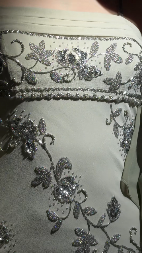Retro Gray Green A-Line Long Prom Dresses Beaded Chiffon Spaghetti Straps Evening Gowns Sleeveless Formal  Dresses ED05806