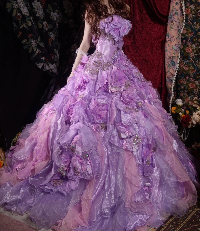 Cute Ball Gown Tulle Long Prom Dresses Appliques Strapless Quinceanera Dresses Sleeveless Sweet 16 Dresses ED05829