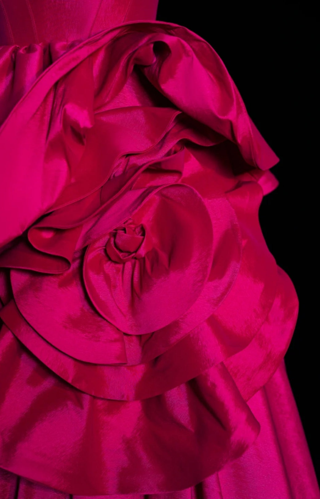 Elegant Hot Pink A-Line Long Prom Dresses Satin Spaghetti Straps Evening Dresses Sleeveless Birthday Dresses ED05833