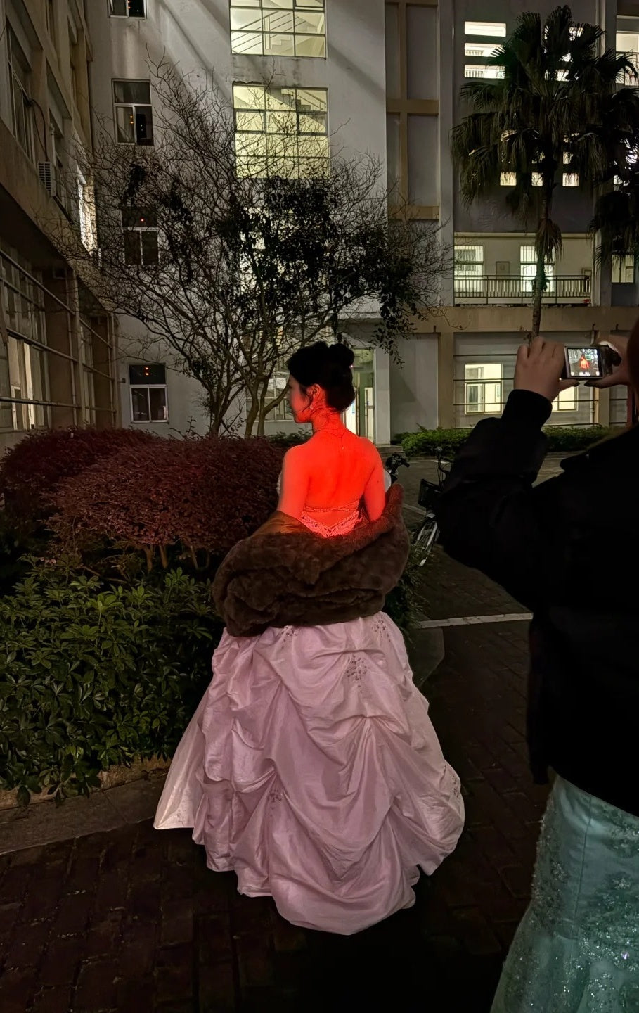 Robes d'anniversaire élégantes bleu dégradé, col en V, paillettes, mousseline, fourreau, robes de bal, robes de soirée ED04456