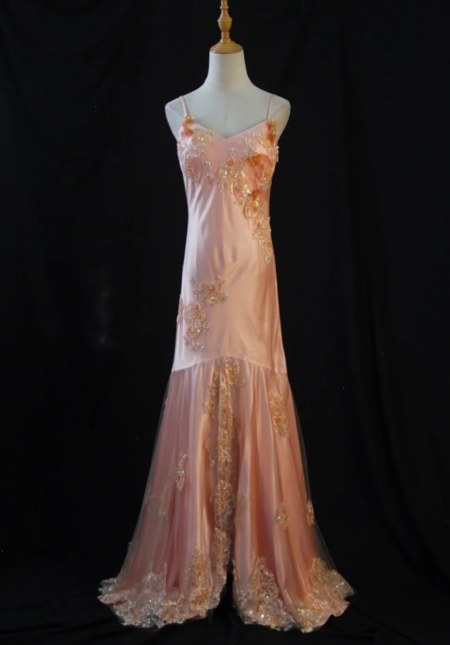 Robes d'anniversaire élégantes bleu dégradé, col en V, paillettes, mousseline, fourreau, robes de bal, robes de soirée ED04456