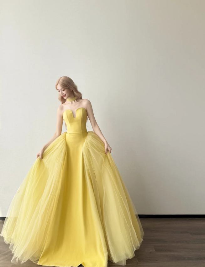 Chic A-Line Satin Long Prom Dresses Satin Tulle Sweetheart Evening Dresses Sleeveless Birthday Dresses ED05916