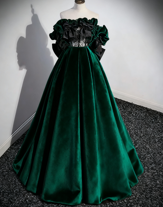 A-Line Off Shoulder Velvet Lace Burgundy Long Prom Dress, Burgundy Long Formal Dress ED0592