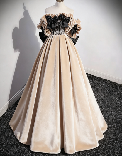 A-Line Off Shoulder Velvet Lace Burgundy Long Prom Dress, Burgundy Long Formal Dress ED0592