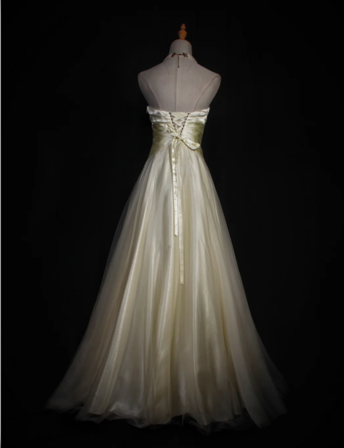 Chic A-Line Light Champagne Long Prom Dresses Satin Sweetheart Evening Dresses Sleeveless Birthday Dresses ED05922