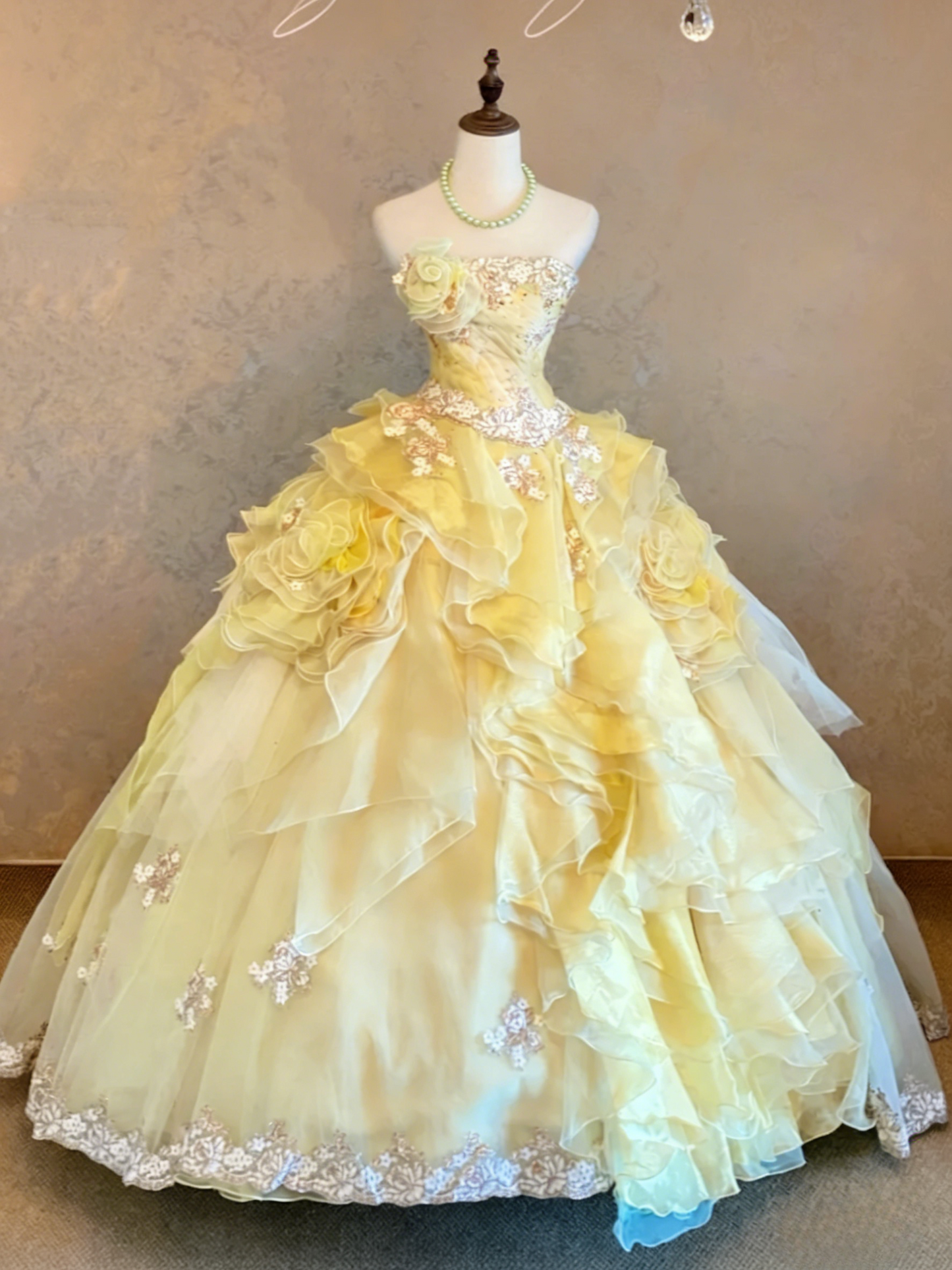 Fairy Ball Gown Tulle Long Prom Dress Green Quinceanera Strapless Birthday Dresses ED05935