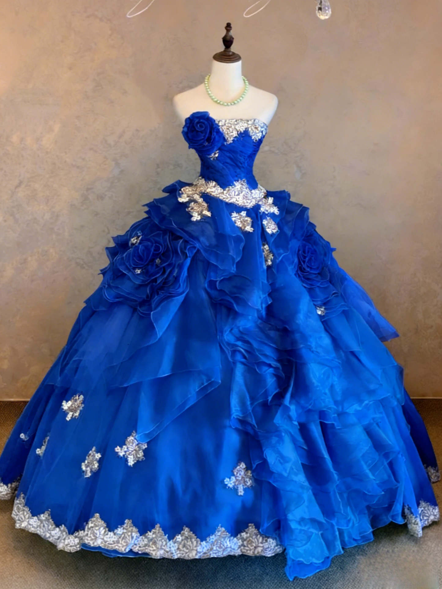 Fairy Ball Gown Tulle Long Prom Dress Green Quinceanera Strapless Birthday Dresses ED05935