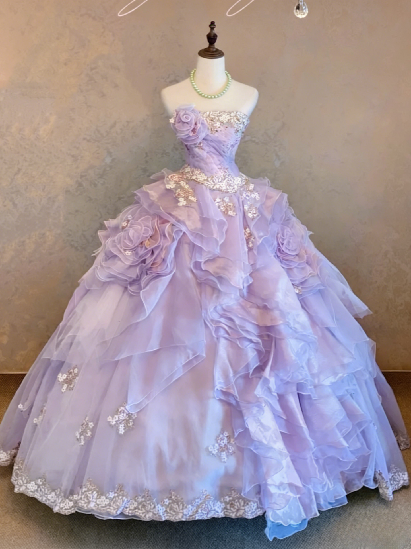 Fairy Ball Gown Tulle Long Prom Dress Green Quinceanera Strapless Birthday Dresses ED05935