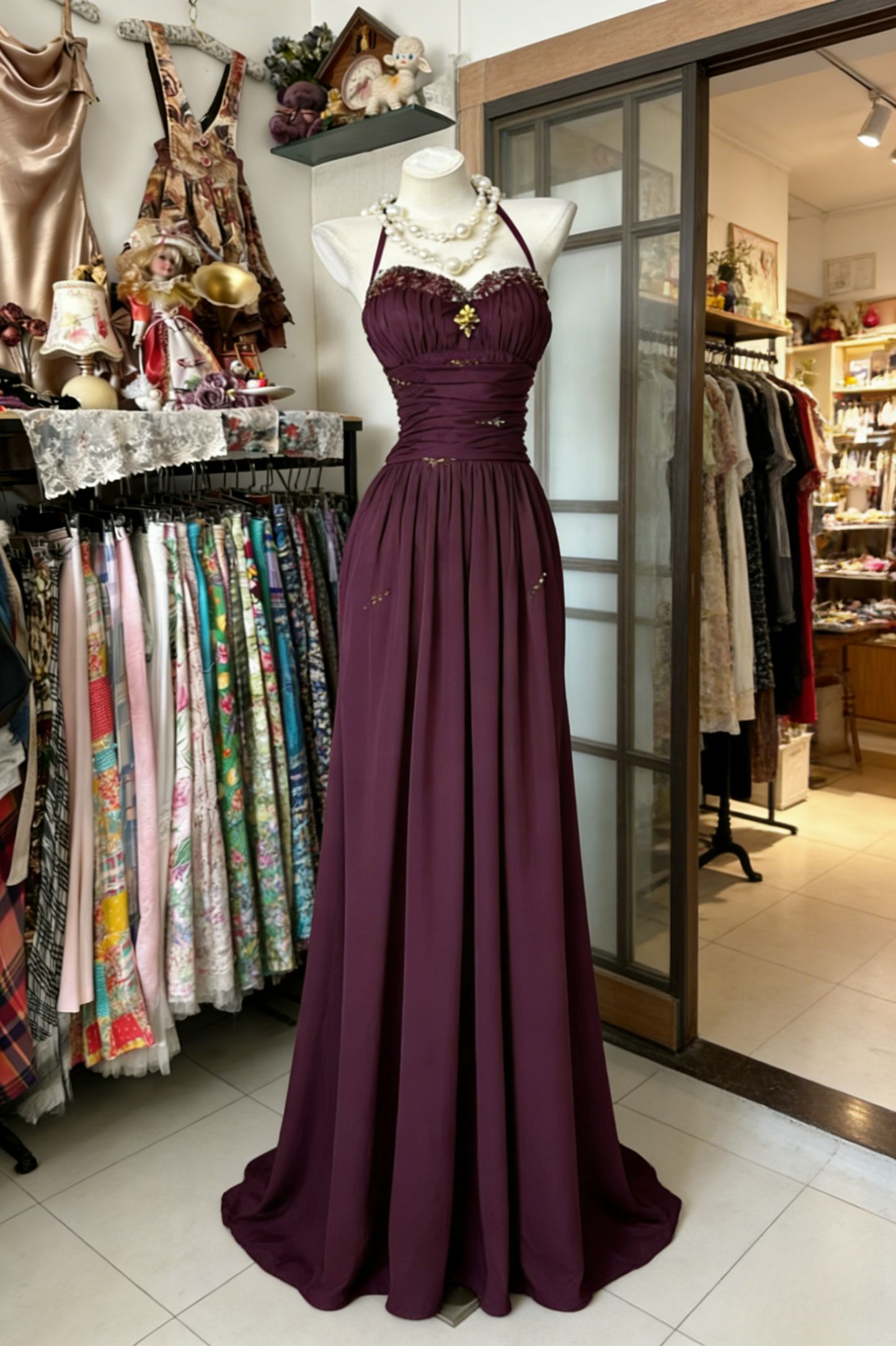 Robes d'anniversaire élégantes bleu dégradé, col en V, paillettes, mousseline, fourreau, robes de bal, robes de soirée ED04456