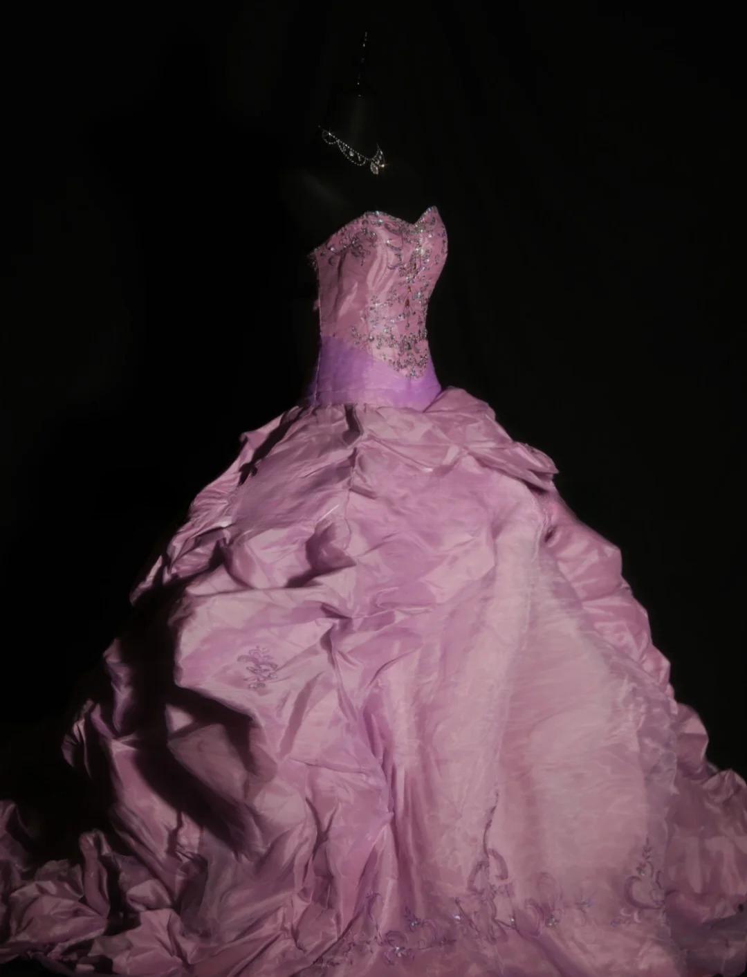 Fairy Ball Gown Strapless Long Prom Dresses Satin Beaded Quinceanera Dresses Sleeveless Sweet 16 Dress ED05967