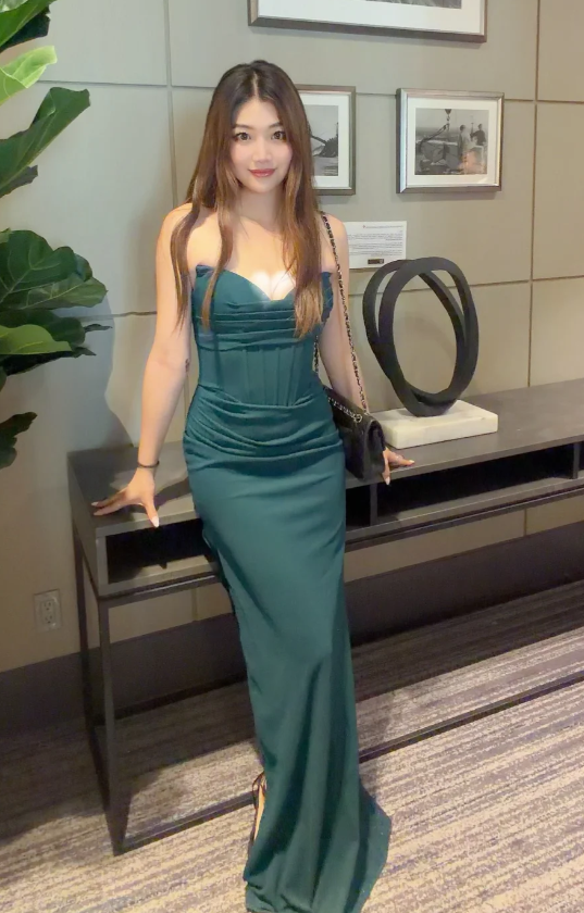 Elegant Sheath Green Wedding Guest Dresses Chiffon Sweetheart Long Evening Dresses ED05980