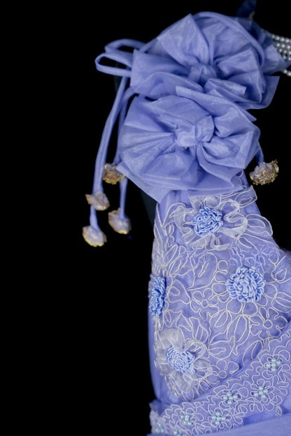 Elegant Sheath Purple Wedding Guest Dresses Tulle V-neck Sleevless Long Evening Dresses ED06030