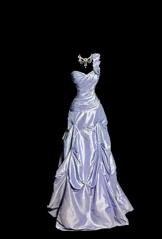 Elegant Sheath Purple Long Prom Dresses Satin One-shoulder Sleeveless Evening Dresses ED06031