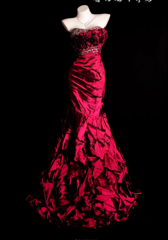 Elegant Purple Long Prom Dresses Satin Mermaid Evening Dresses Spaghetti Straps Party Dresses ED06054