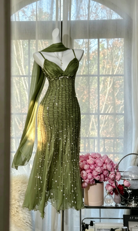 Vintage Peach Birthday Dresses Sapghetti Straps Sheath Short Prom Dresses Beaded Chifffon Backless Evening Dresses ED06074