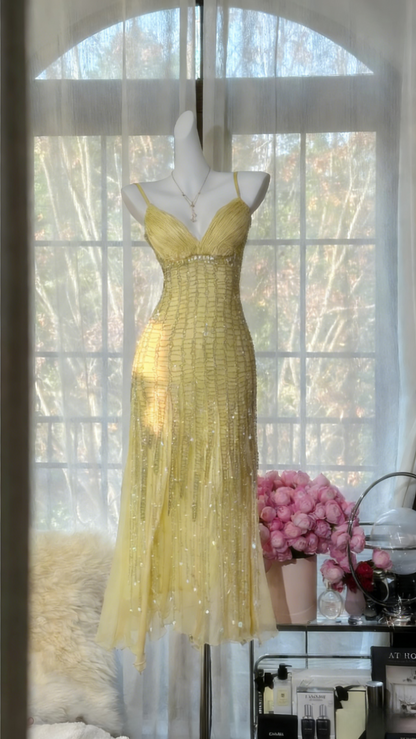 Vintage Peach Birthday Dresses Sapghetti Straps Sheath Short Prom Dresses Beaded Chifffon Backless Evening Dresses ED06074