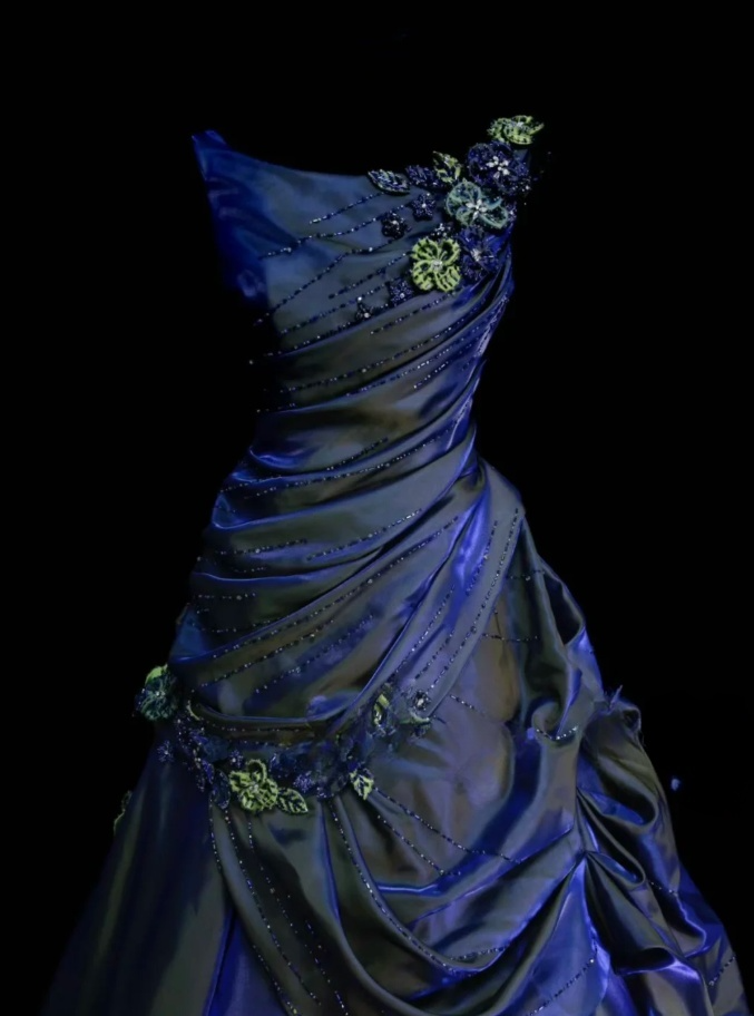 Elegant Navy Blue Long Prom Dresses Straps A-Line Evening Dresses Beaded Satin Sleeveless Formal Dresses ED06080