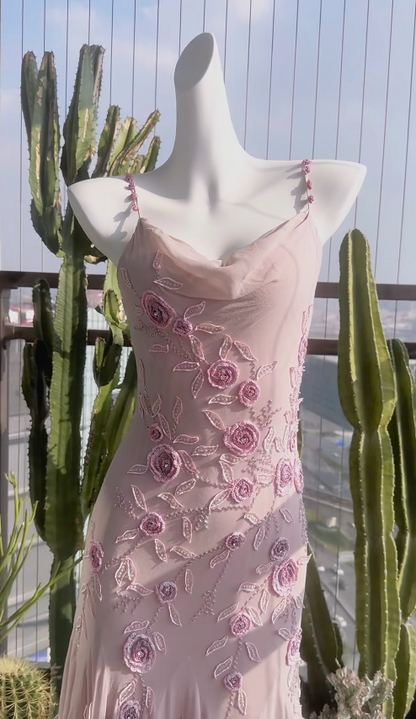 Cute Pink Short Prom Dresses Spaghetti Straps Sheath Evening Dresses Beaded Chiffon Sleeveless Formal Dresses ED06083