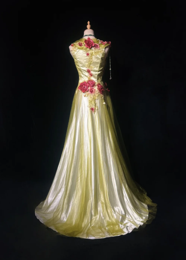 Cute Olive Green Long Prom Dresses Straps Sheath Birthday Dresses Applique Tulle Sleeveless Evening Dresses ED06087