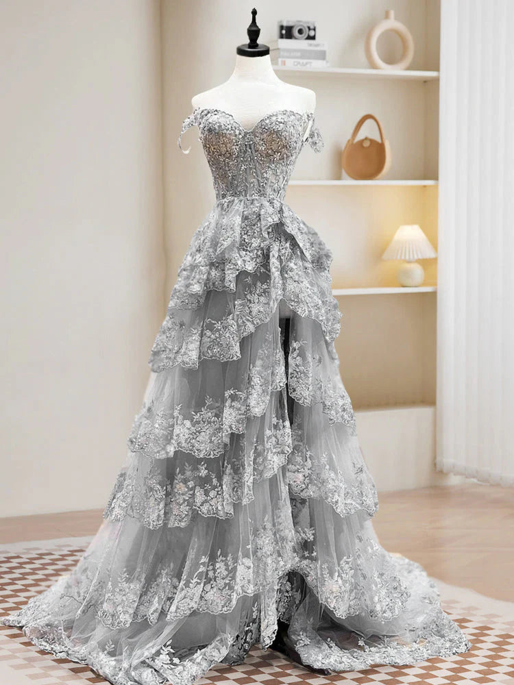 A-Line Sweetheart Neck Tulle Sequin Black Long Prom Dress, Black Formal Dress ED0617