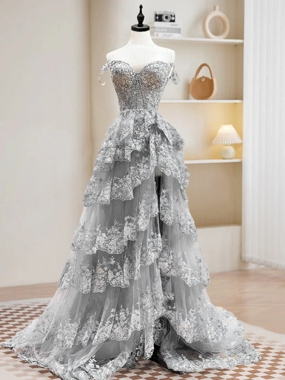 A-Line Sweetheart Neck Tulle Sequin Black Long Prom Dress, Black Formal Dress ED0617